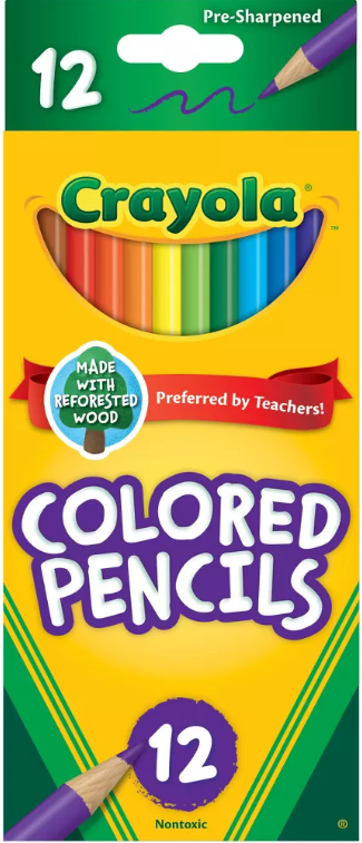 CRAYOLA COLORED PENCILS 12