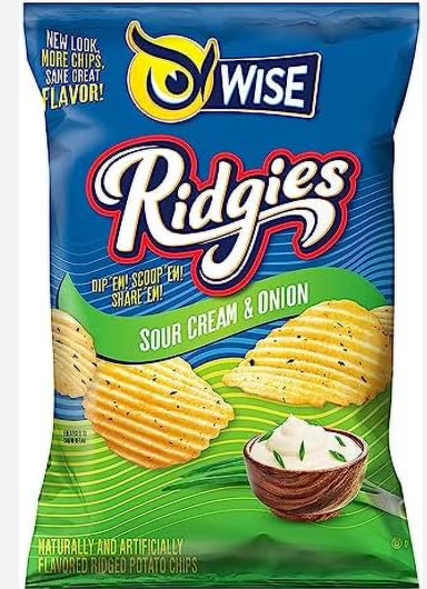 WISE RIDGIES SOUR CREAM & ONION