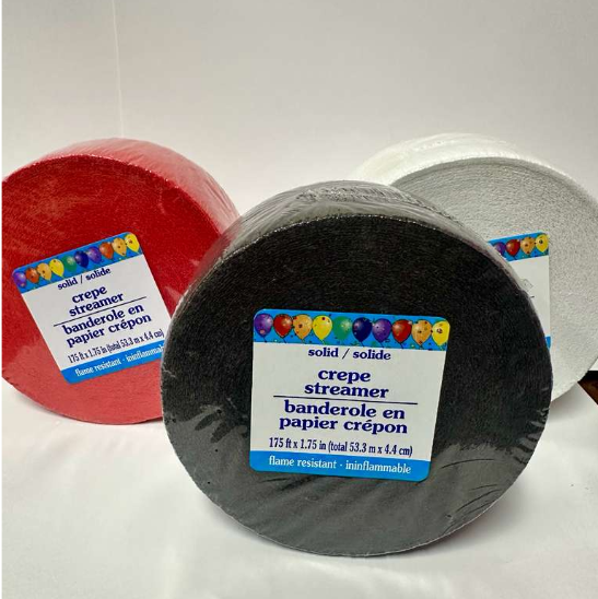 CREPE STREAMER BANDEROLE EN PAPIER CREPON