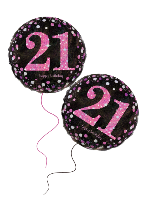 18"A Happy Birthday Pink Celebration Holographic, inflated #21
