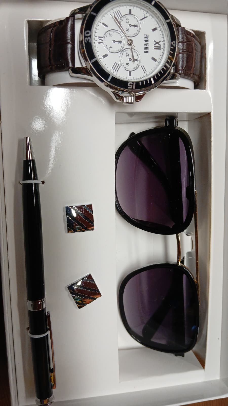 LENTES RELOJ PLUMA Y BOTON